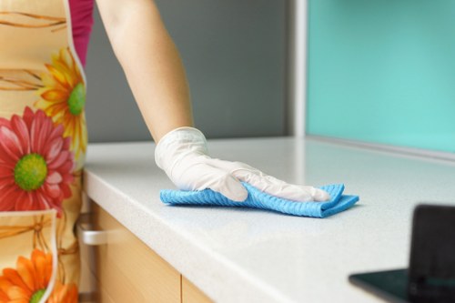 Commercial cleaning team maintaining a Hammersmith office reception area