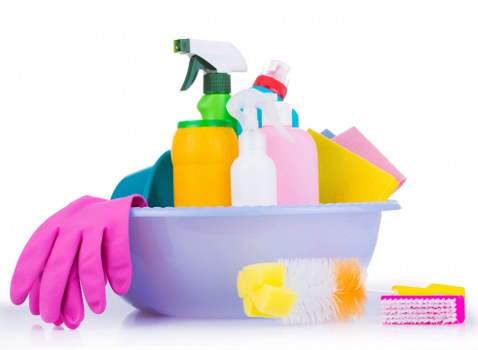 Professional carpet cleaning team following safe working practices